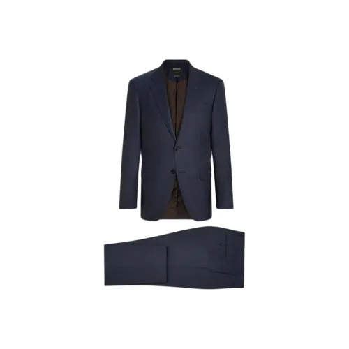 Zegna SS25 Бизнес-костюм Мужской Полуночный Синий