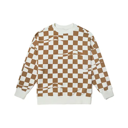 VANS Какао-коричневый Шахматный узор Женские Свитшоты