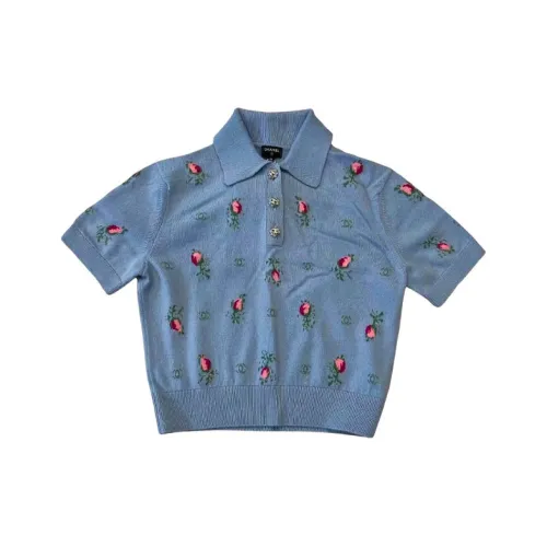 CHANEL FW22 Поло Женское Синее