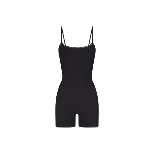 SKIMS Мягкий Lounge Кружево Комбинезон ONESIE Женские Оникс Оникс