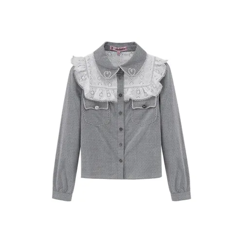 LULUALWAYS Серые Женские Рубашки