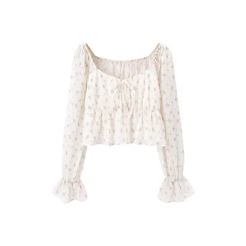 LEDIN Шифон Рубашка Женская Светло-Желтая