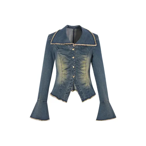 I'M ONE Винтажный деним синий Женские Рубашки