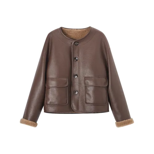 XIANGYING Куртка Женская Кофейного цвета