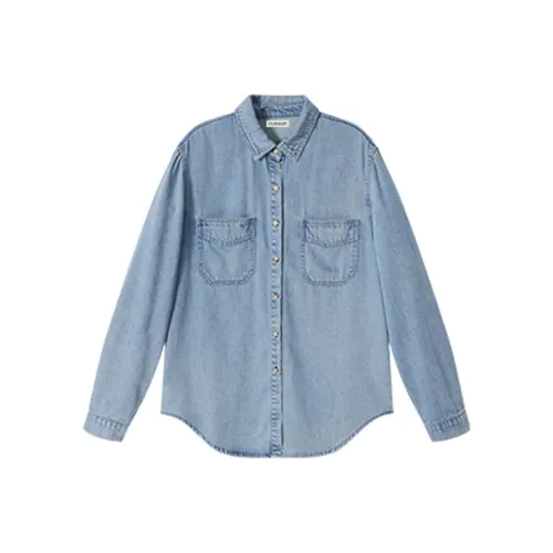 TURN UP Синие Женские Рубашки