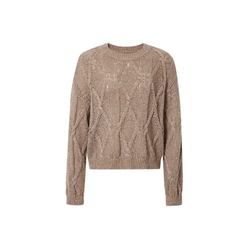 Hopeshow Трикотаж Женский Светлый Кофейный