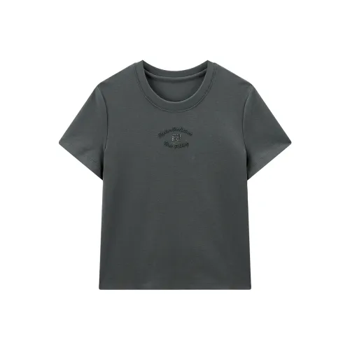 PEACEBIRD T-Рубашка Женская Брушированный Серый