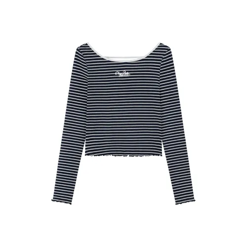 CHUU T-Shirt Женская Темно-Синяя Полосатая