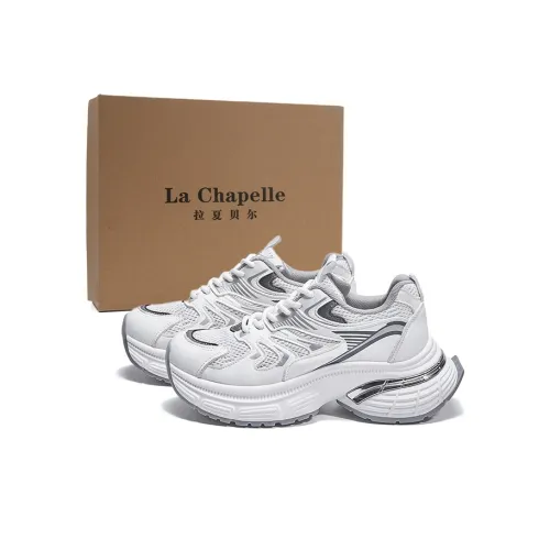 La Chapelle Поддержка Устойчивость к истиранию Низкий Топ Толстая подошва Женские Белые