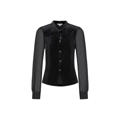 JZ. ANNAKRO Рубашка Женская Без рисунка Черная
