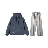 Комплект (Темно-серый топ + Светло-синие джинсы) Красный