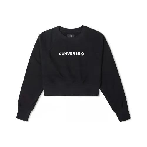Конверс Черные Женские Свитшоты