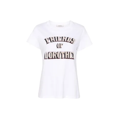 DOROTHEE SCHUMACHER Принт с буквами Круглый вырез Свободный крой Короткий рукав Т-рубашка Т-рубашка Женская Белая