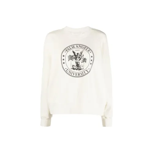 PALM ANGELS Экрю Женские Свитшоты
