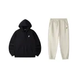 Комплект одежды (Глубокий черный топ-BK + Фасолево-серые штаны-BG)