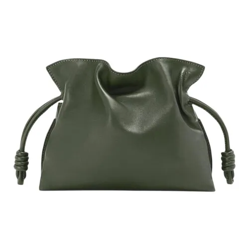 LOEWE Flamenco Кожа Портативная Сумка через плечо Сумка на плечо Мини Женская Армейский зеленый