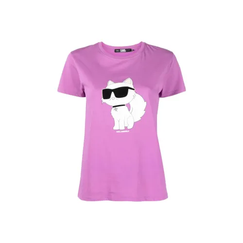 Karl Lagerfeld T-Shirt Женская Темно-фиолетовая