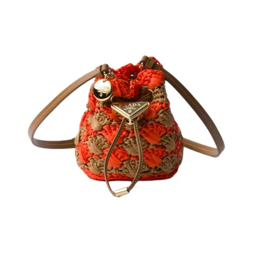 PRADA Стальная Сумка на плечо Мини Женская Апельсин CAMEL