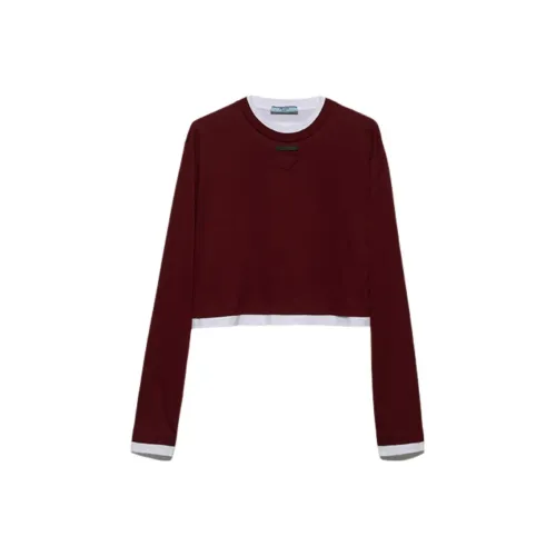 PRADA T-рубашка Женская Гранат Красный