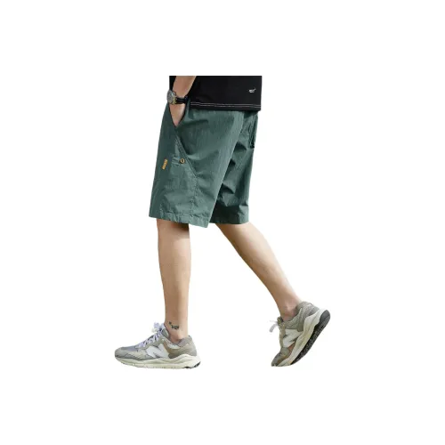 GELANLU Летние Повседневные Шорты Унисекс Сосновый Зеленый