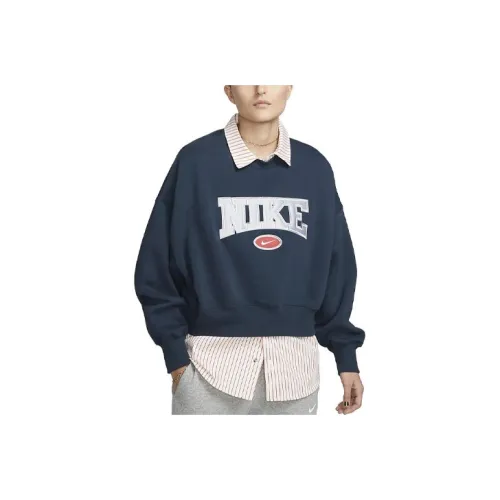 NIKE Морской синий Женские Толстовки