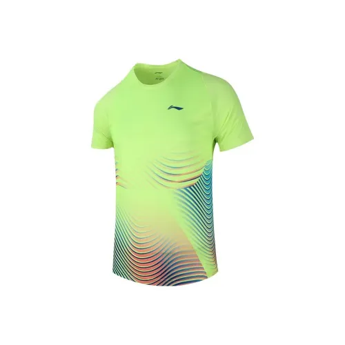 LINING Badminton Series Бадминтон Джерси Унисекс Флуоресцентный Желтый Зеленый