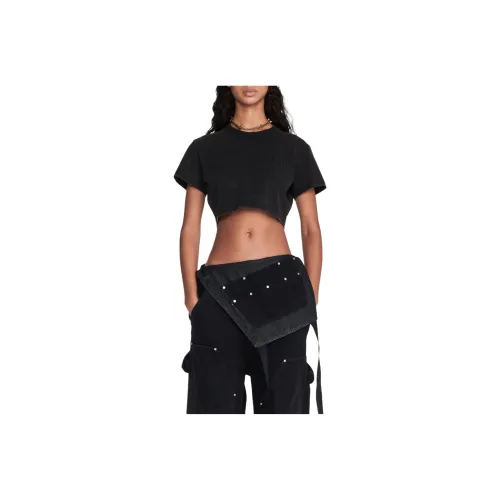 DION LEE SS24 Стандартная T-рубашка Женская Выстиранный Черный Выстиранный Черный