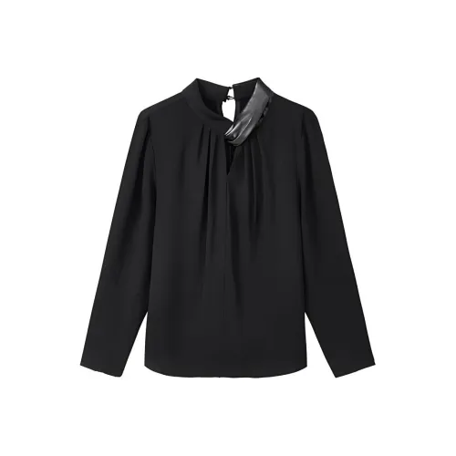 Yu Qianwen Черные Женские Рубашки