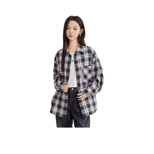 A21 Рубашка Женская Черная Серая Клетка