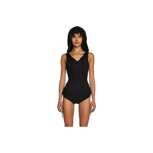 Dolls Kill SS24 DARKER WAVS REPLAY С капюшоном Рейсербэк Комбинезон Женские Черный