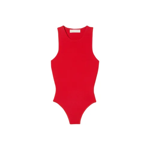 MICHAEL KORS Ткань в рубчик эластичный комбинация с вырезом на спине комбинезон женский красный