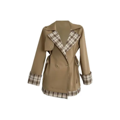 KKX Куртки и пальто Женские Хаки и Британский Клетка
