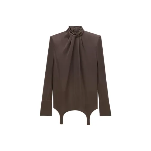 SAINT LAURENT Рубашка Женская Шоколад