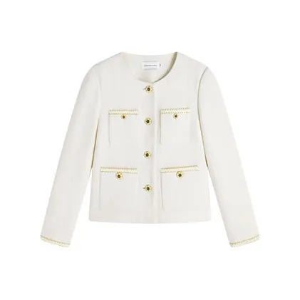 Famanxuan Куртка Женская Кремово-Белая