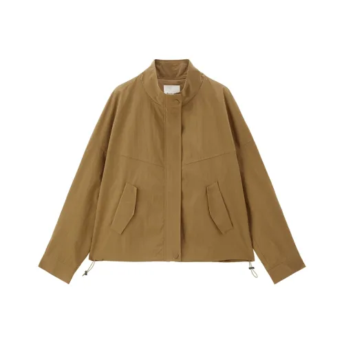 Giordano Куртки и Пальто Женские Золотисто-коричневый