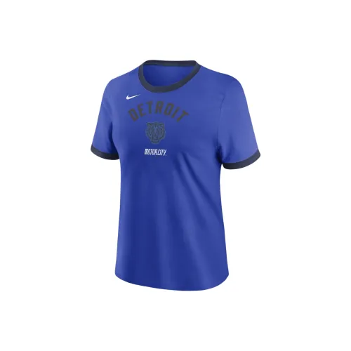 nike x MLB T-рубашка Женская Синяя Detroit Tigers
