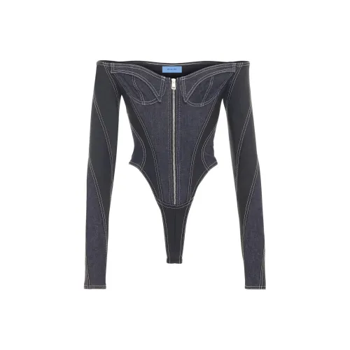 Mugler Джинсовый синий Женское боди