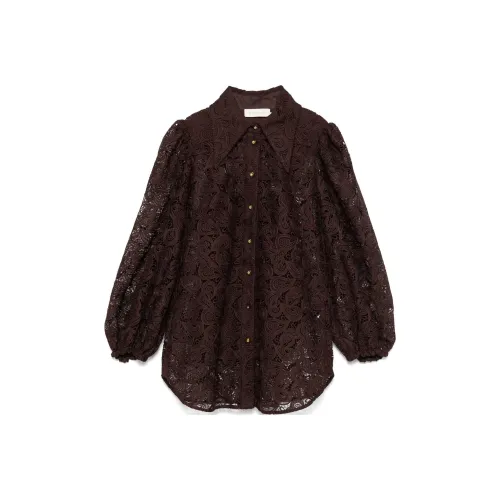 Zimmermann FW24 Рубашка Женская Шоколад