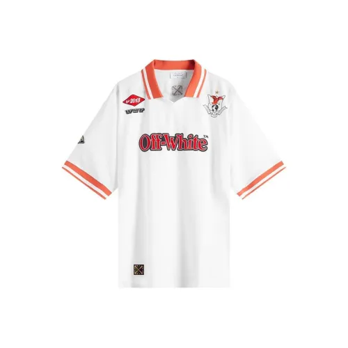 OFF Белый SS25 Футбол Джерси Унисекс Белый Красный