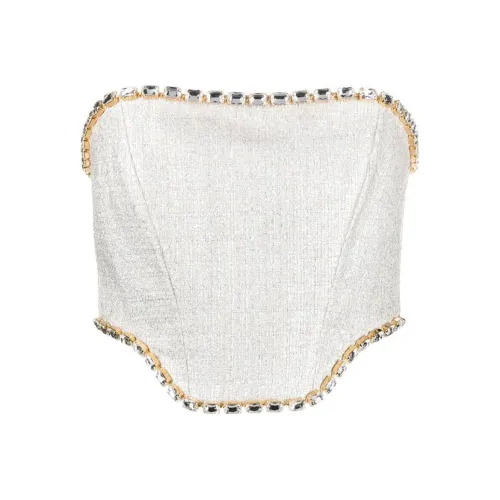 Elisabetta Franchi Без бретелей Топ Женская Серебряная