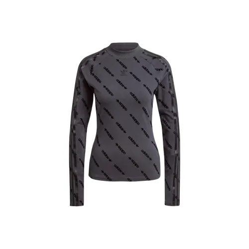 Adidas Originals LONG SLEEVE TOP T Рубашка Женская Угольно-черная