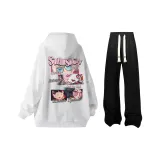 Белый + Черный Повседневные Штаны