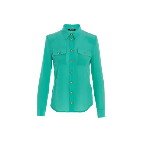 BALMAIN Зеленые Женские Рубашки