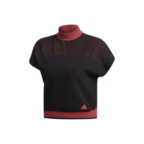 Adidas T-Shirt Женская Черная Красная