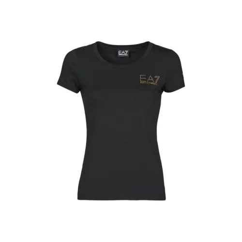 EMPORIO ARMANI EA7 Черные Женские Футболки