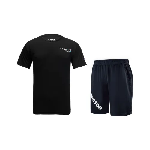 VICTOR Бадминтон Джерси Унисекс Двухкомпонентный Набор Черный