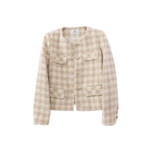 XIANGYING Куртки Пальто Женские Бежевые