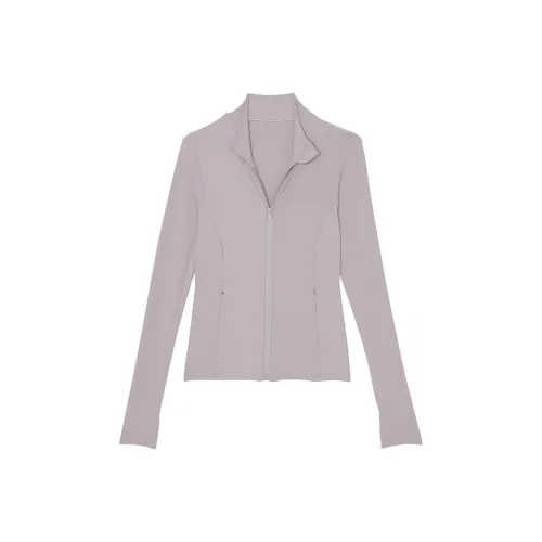 Victoria's Secret Розовый Relay Full Zip Куртка Фиолетовый Ashes Куртки Пальто Женские Фиолетово-серый