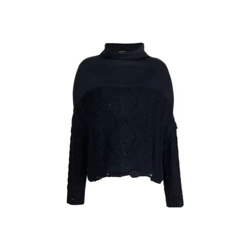 AMIRI FW22 Кашемир Свитер Женский Морской Синий