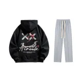 Комплект (Черный с флисовой подкладкой + Серый повседневный штаны)